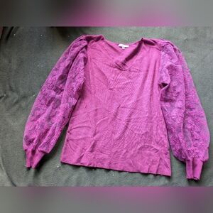 Women's embroidered sleeve sweater PINK